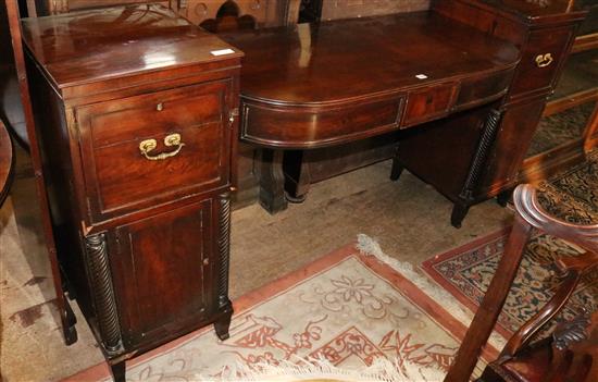 Regency mahogany pedestal sideboard(-)